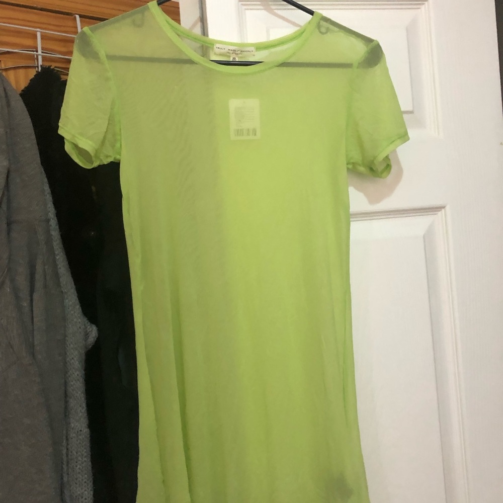 New mesh light green see through t shirt